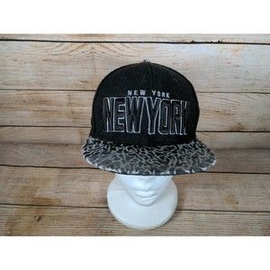 New York New York Baseball Cap Snapback Gray & Black One Size